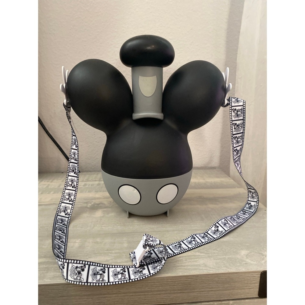 Disney Parks Steamboat Willie Mickey Mouse Balloon Popcorn Bucket Has Lanyard